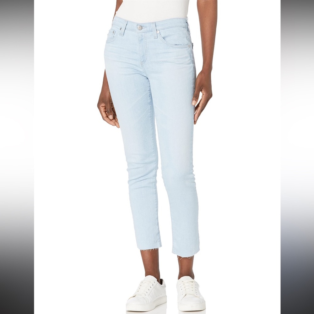 NWT Adriano Goldschmied The Prima Mid Rise Cigarette Crop Jeans LightWash Casual